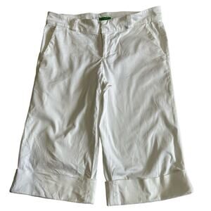 Lilly Pulitzer White Palm Beach Fit Cuffed Bermuda Capri Pants, Size 4